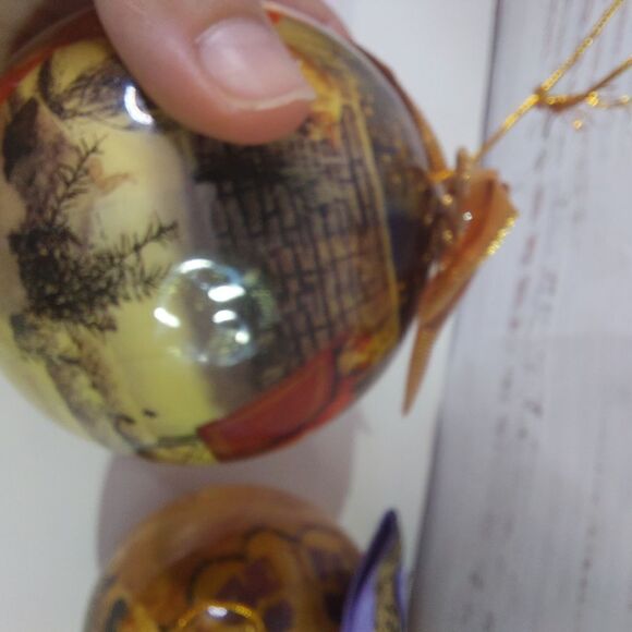 Set of 2-- 1997 Barbie Christmas Ornament 4" inches Round - Picture 5 of 8